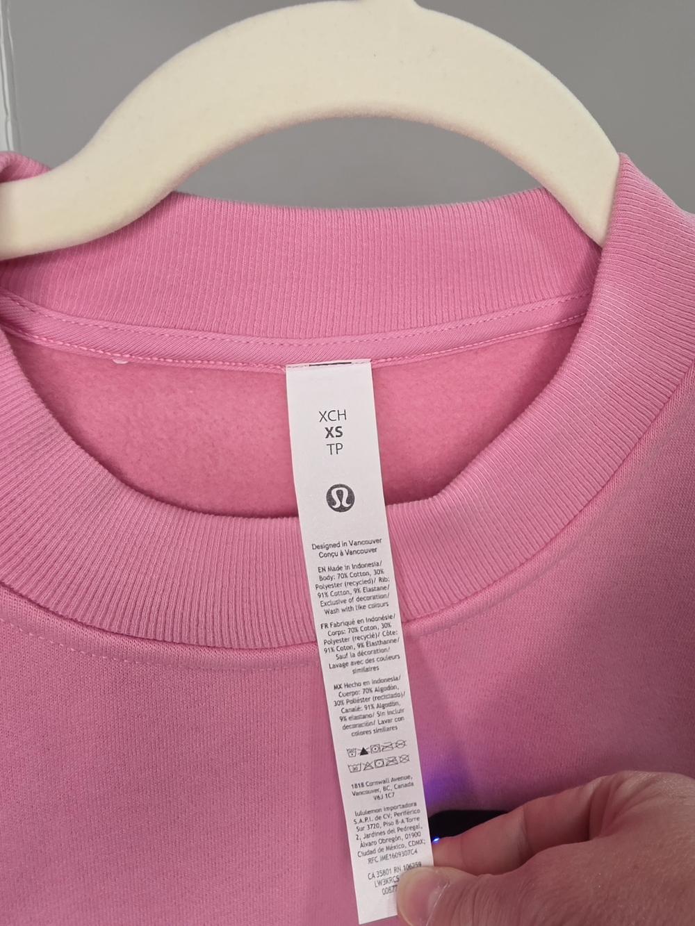 Lululemon W Steady State Crew Sweatshirt XS Pink NWT Cozy Fleece Pullover - Picture 4 of 4